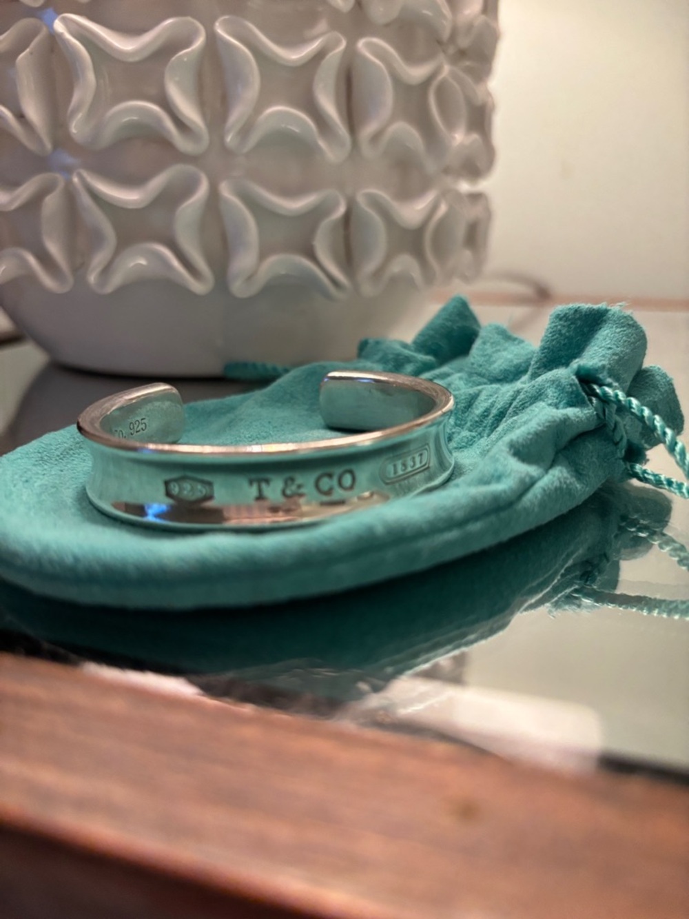 Tiffany & Co. Sterling Silver Open Cuff with Signature Blue Pouch